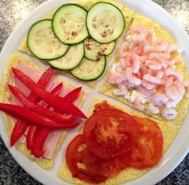 Omelet with different toppings